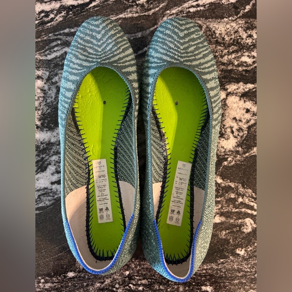 Rothy's Shoes - Rothy’s teal metallic square flats 10